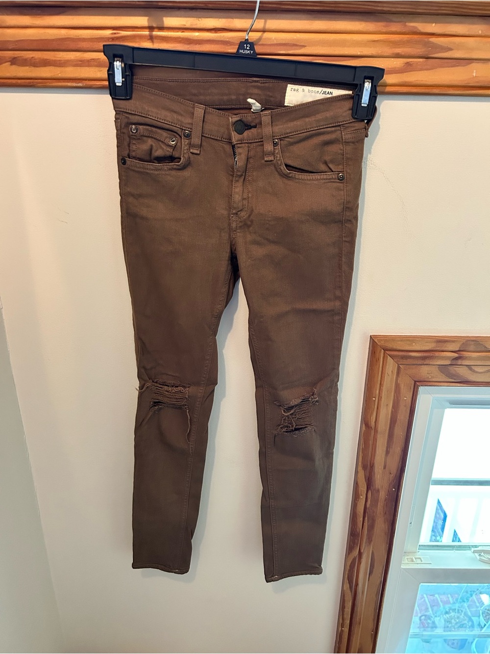 Brown Distressed Skinny Jeans